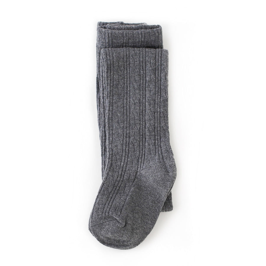 Little Stocking Co. - Charcoal Grey Cable Knit Tights – Little