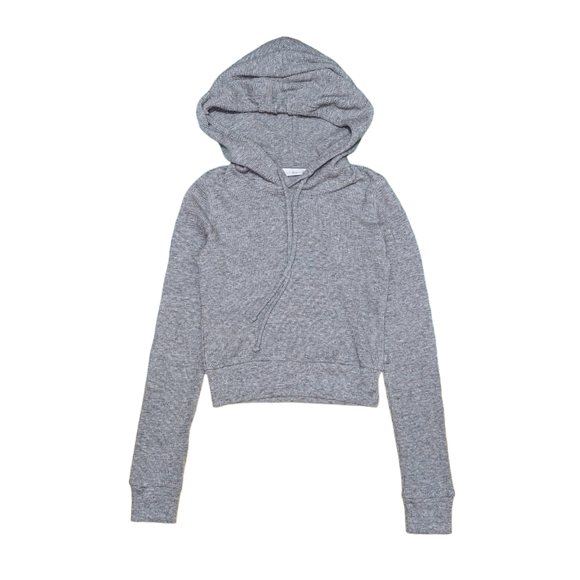 TNA Waffle Knit Crop Hooded Top