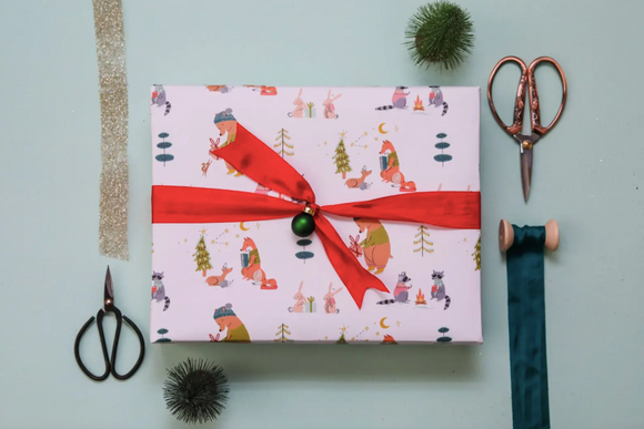 Abbie Ren Woodland Animal Christmas Wrapping Paper