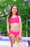 Limeapple - Fay Crinkle Two-Piece - Fuchsia