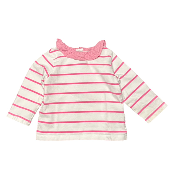 Jacadi Pink Striped Collared Shirt