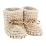Beba Bean Baby Booties Sweater Mocs - Ivory