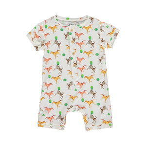 Tickety-Boo Short Romper in Galloping Horses