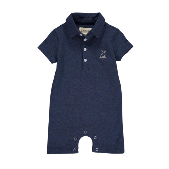 Me and Henry Navy Pique Polo Romper