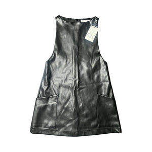Zara Faux Leather Dress  Little White Sneakers