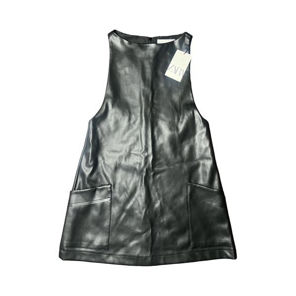 Zara Faux Leather Dress Little White Sneakers Zara Faux Leather Dress Little White Sneakers