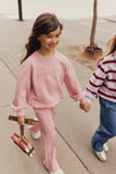 Miles The Label Dance Embossed Bubblegum Scuba Knit Sweatshirt