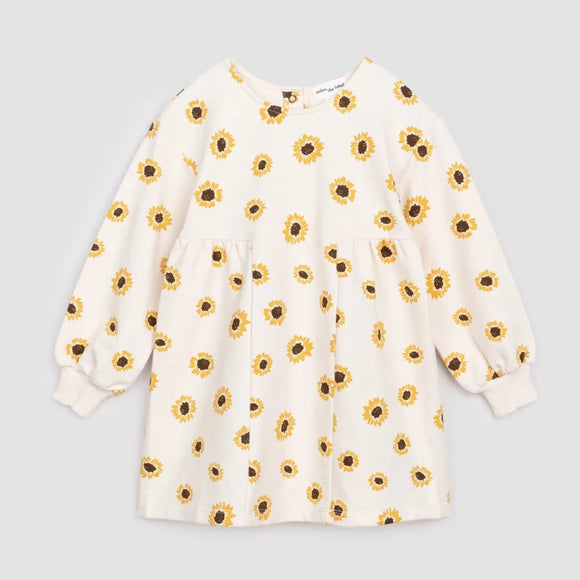 Miles The Label - Sunflower Print on Crème Terry Dress