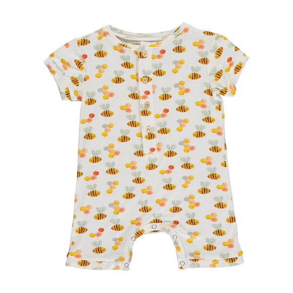 Tickety-Boo Short Romper in Bumbling Bees
