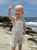 Me & Henry - Galleon Plaid Overalls - Chambray/Cream