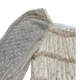 Zara Girls Gold Mesh Long-Sleeve Blouse