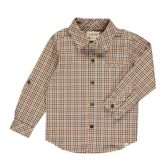 Me & Henry Atwood Shirt - Navy/Gold Plaid