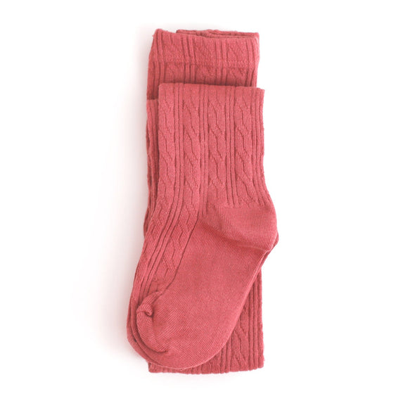 Little Stocking Co. - Strawberry Cable Knit Tights