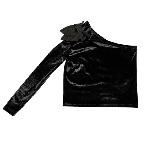 Zara Girls One Shoulder Velvet Long-Sleeve Shirt