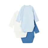 Petit Bateau Set of 3 Onesies - Blue