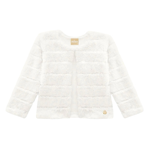 Milon Off White Faux Fur Coat