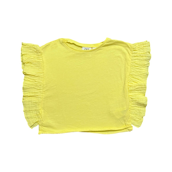 Zara Yellow Ruffle Shirt