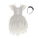 Tutu Du Monde Grey Skull Dress + Crown Headband