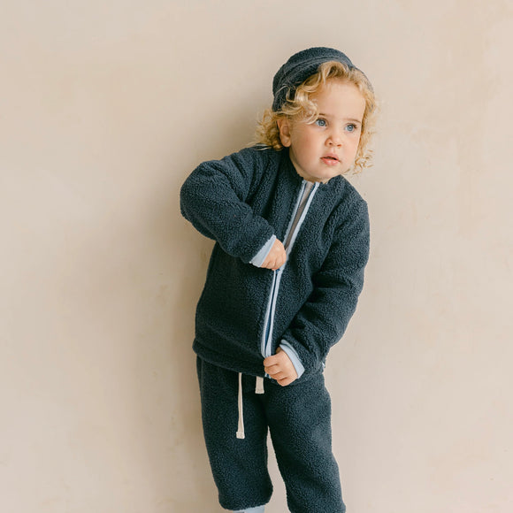 Klok Kids Double-Layered Zip Cardigan - Ocean