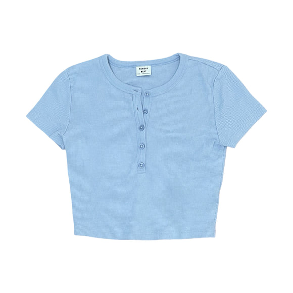 Sunday Best Cropped Henley Shirt