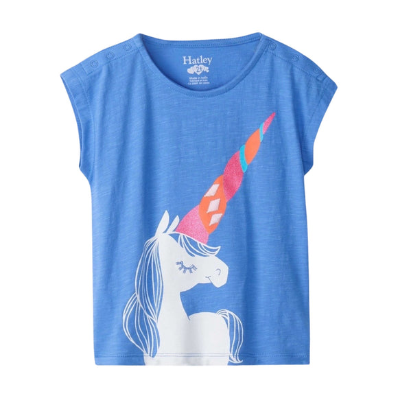 Hatley Toddler Girls Party Unicorn Snap Button Shirt