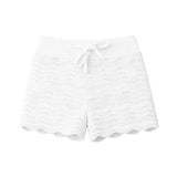 Limeapple - Crochet Knit Short - White