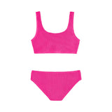 Limeapple - Fay Crinkle Two-Piece - Fuchsia