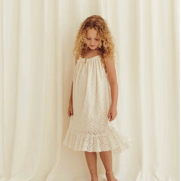 Liilu Lace Daisies Organic Cotton Floral Dress