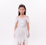 Tutu Du Monde Grey Skull Dress + Crown Headband