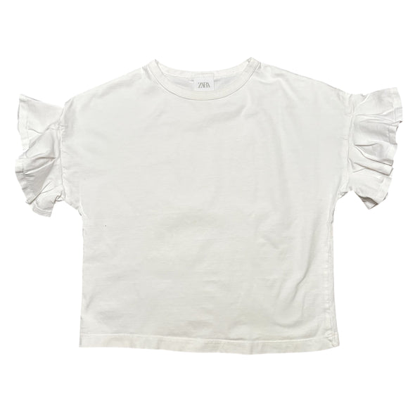 Zara Girls Plain Ruffle T-Shirt