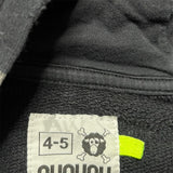 Nununu Skull Zip-Up Distressed Hoodie
