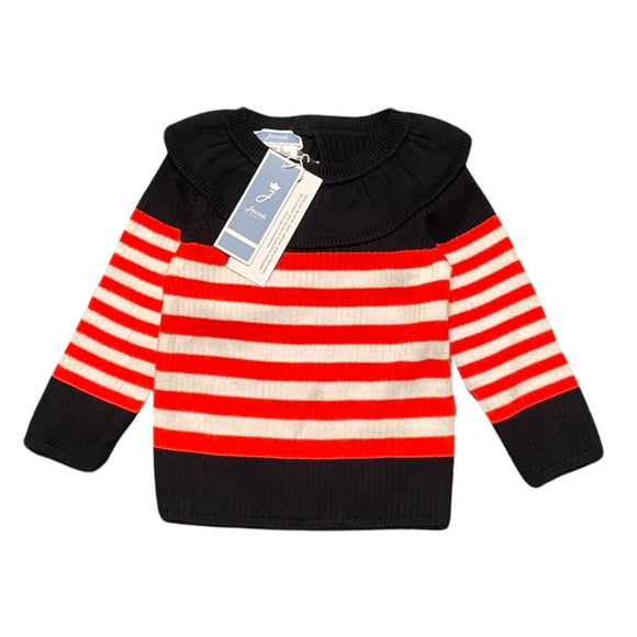 Jacadi Ruffle Striped Sweater