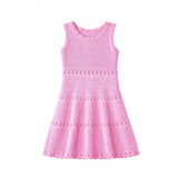 Limeapple - Cali Crochet Flare Summer Beach Dress - Pink