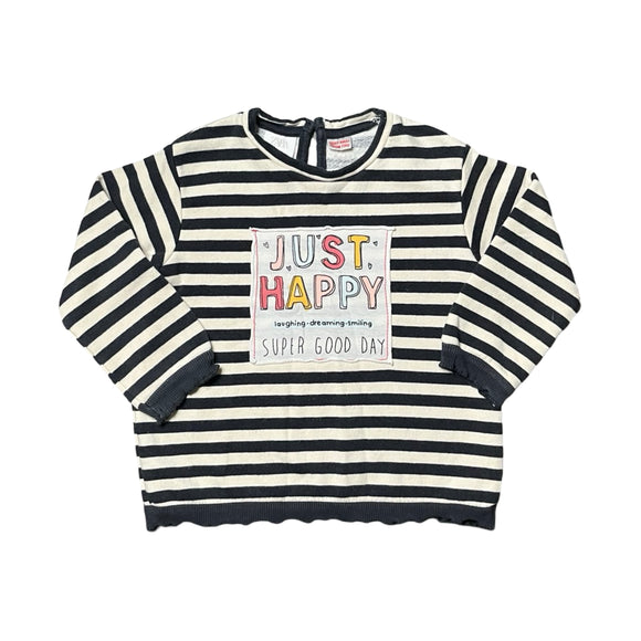 Zara Striped Just Happy Sweatshirt