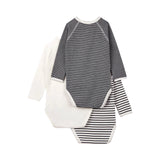 Petit Bateau Set of 3 Onesies - Iconic Blue Stripe