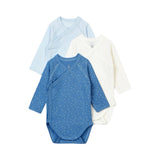 Petit Bateau Set of 3 Onesies - Blue