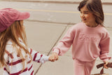 Miles The Label Dance Embossed Bubblegum Scuba Knit Sweatshirt