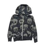 Nununu Skull Zip-Up Distressed Hoodie