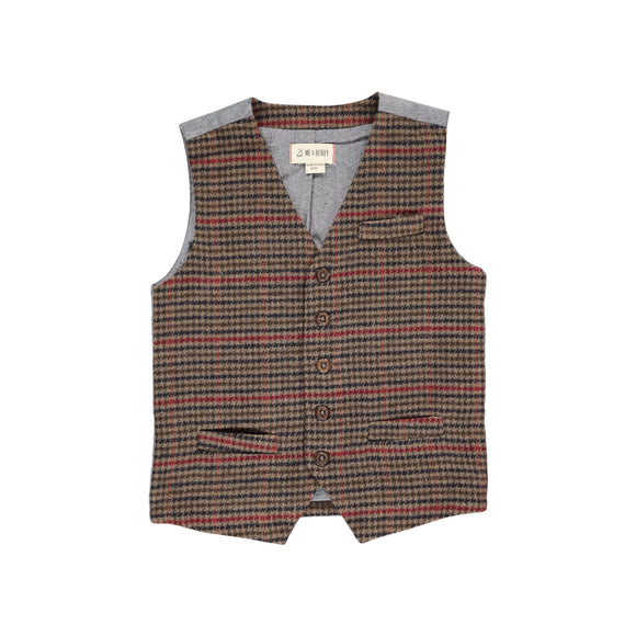 Me & Henry Vest - Brown Houndstooth