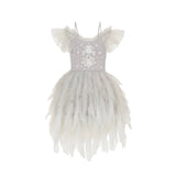 Tutu Du Monde Grey Skull Dress + Crown Headband