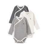 Petit Bateau Set of 3 Onesies - Iconic Blue Stripe