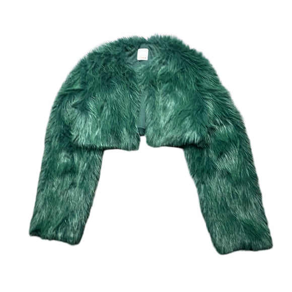 Ivie + Jade Faux Fur Green Shrug