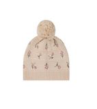 Jamie Kay Floral Knit Hat with Pompom