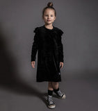 Nununu Velvet Ruffled Sleeve Dress
