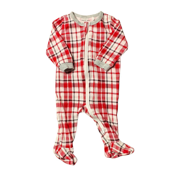 Petit Lem Plaid Footed Sleeper