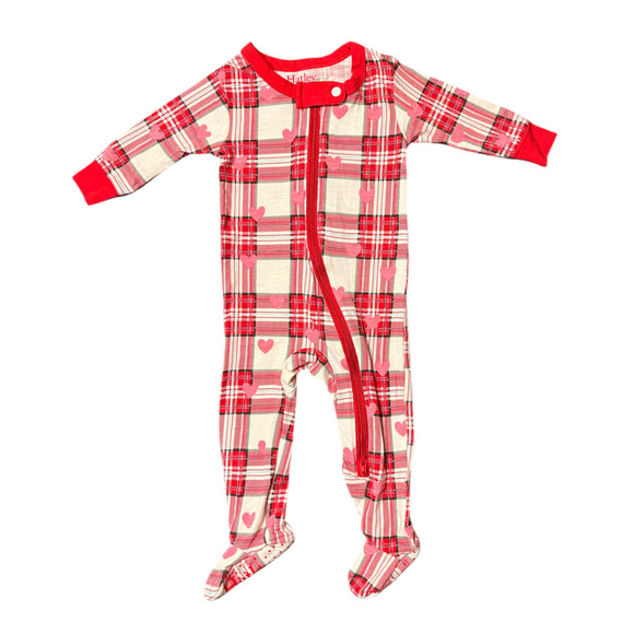 Hatley Plaid Hearts Footed Sleeper