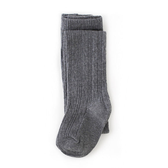 Little Stocking Co. - Charcoal Grey Cable Knit Tights