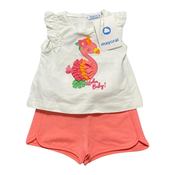 Mayoral Flamingo Shorts & Tee Set