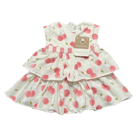 Mayoral Cherry Print Dress & Diaper Cover