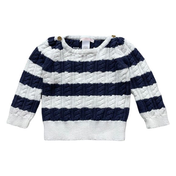 Janie and Jack Striped Cable Knit Sweater